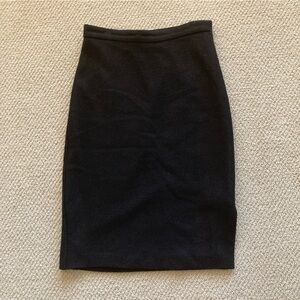 Banana Republic Black Woolen Midi Pencil Skirt Size 6 Fitted Textured EUC